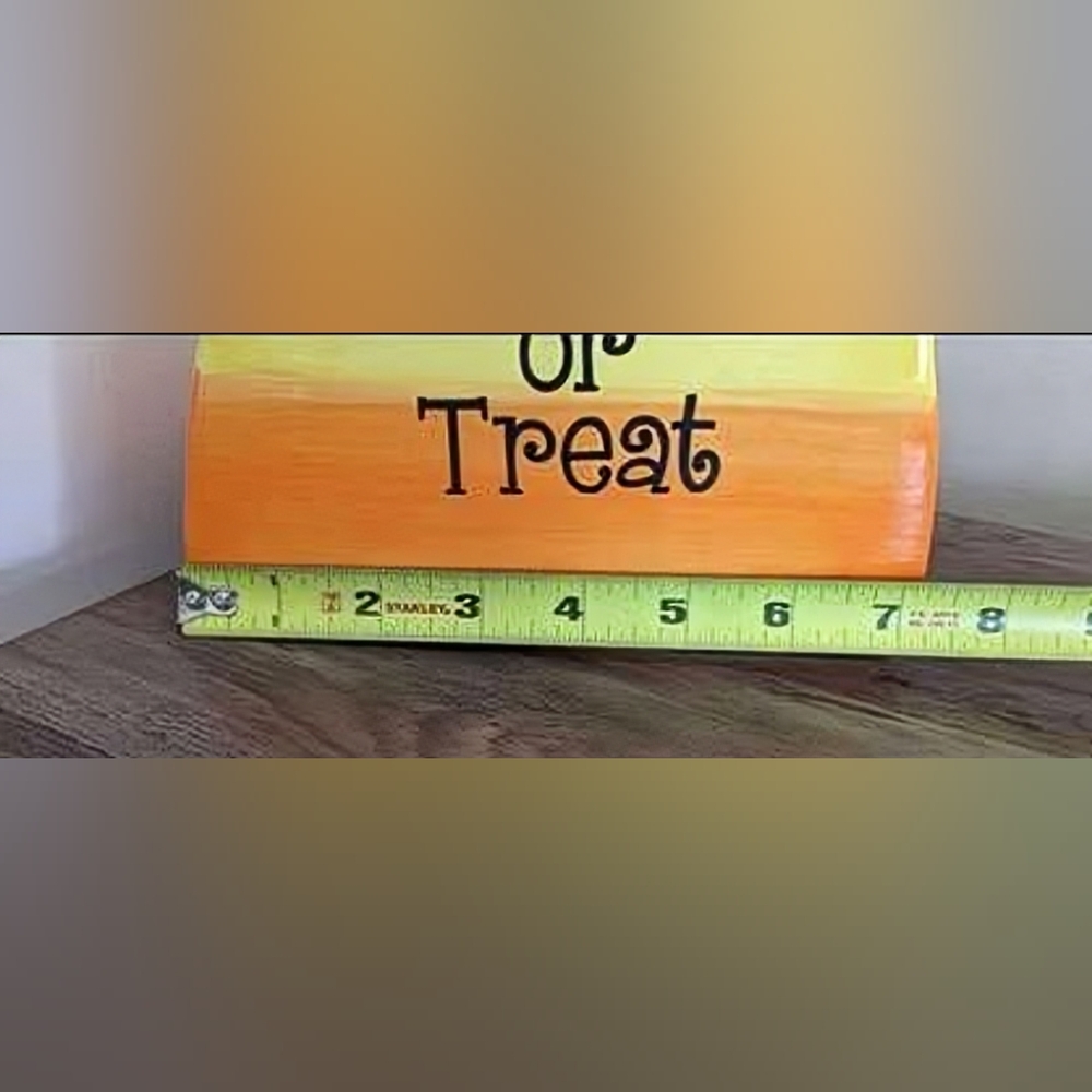 Candy Corn Trick or Treat Cookie/Candy Canister - Picture 4 of 6